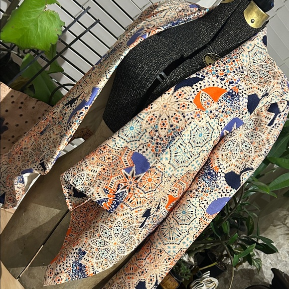 Ark & Co. Women's Multicolor Patterned Jacket (Belt included) - Picture 6 of 10